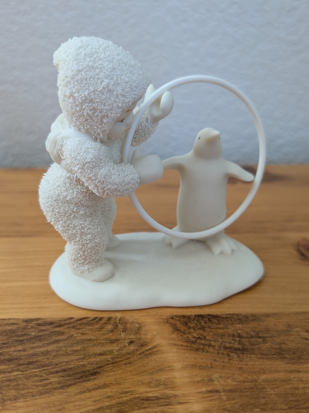 Dept 56 Snowbabies White Ceramic Eskimo and Penguin Figurine - Home Accent